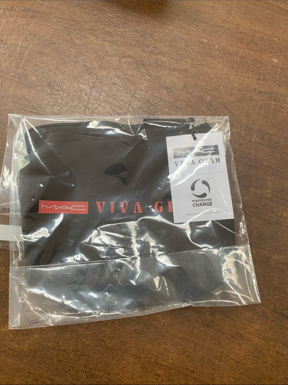 MAC Cosmetics Black Cosmetic Bag with Red Text